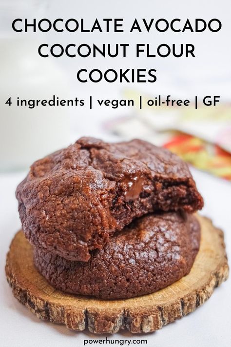 4-ingredient vegan chocolate coconut flour avocado cookies! They're oil-free, grain-free, gluten-free & nut-free. #wfpb #oilfree #vegan #grainfree #glutenfree #4ingredients #cookies #wfpbno #avocado #coconutflour #nutfree #4ingredients #4ingredientcookies #vegan #eggfree #dairyfree #easy #easyrecipe #grainfreevegancookies #grainfree #glutenfree #cleaneating #cleaneats #oilfree #oilfreecookies #avocadocookies #coconutflourcookies Avocado Cookies, Coconut Flour Cookies, Functional Health, Aip Desserts, Coconut Flour Recipes, Diet Restrictions, Chocolate Avocado, Carob Powder, Paleo Cookies