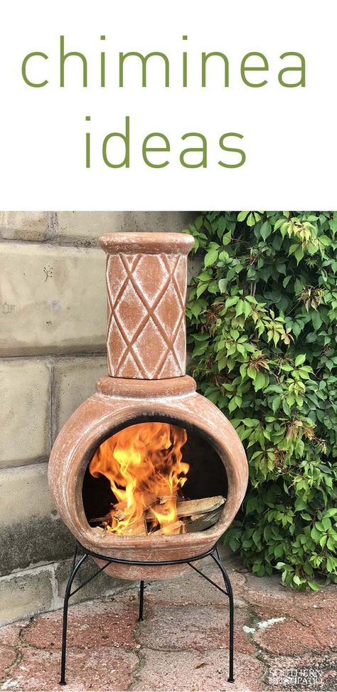 The weather outside might be too frightful for outdoor gatherings but luckily, we have some clay chiminea ideas and advice for you. Read on!! Clay Fireplace Outdoor, Garden Chiminea Ideas, Chiminea Ideas Outdoor Spaces Patio, Outdoor Chiminea Patio, Chimeneas Ideas Outdoor, Chimnea Outdoor Fireplace, Outdoor Chimeneas Ideas Patio, Chiminea Planter Ideas, Chimnea Outdoor Patio Ideas