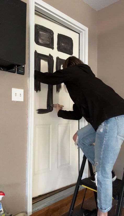 Sharing my best practices for a professional finish on your doors every time! No paint sprayer needed! Best Black Paint For Interior Doors, How To Paint Interior Doors, Paint Interior Doors, Painting Interior Doors Black, 6 Panel Door, Best Paint Sprayer, Painted Interior Doors, Door Painting, Used Cabinets