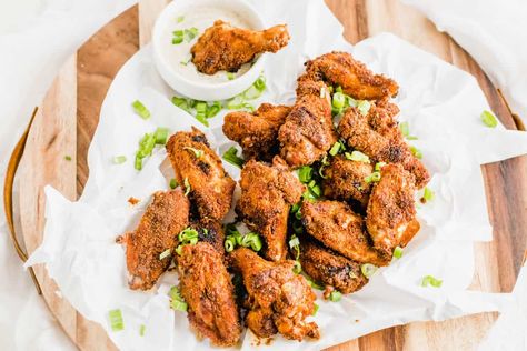 Extra Crispy Whole30 Cajun Chicken Wings Cajun Chicken Wings, Cajun Wings, Healthy Little Peach, Peach Healthy, Ranch Dressing Recipe Homemade, Buffalo Chicken Tenders, Homemade Cajun Seasoning, Ways To Cook Chicken, Whole30 Keto