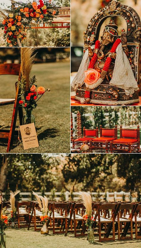 Wedding Decorations Indian, Indian Ceremony, Southern California Style, Rustic Wedding Decorations, Wedding Ceremony Ideas, Hindu Ceremony, June Bug, Wedding Mandap, Outdoor Indian Wedding