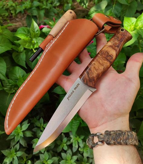 Bush Pro; 4.2mm 25cm N690 steel with stabilized chestnut burl, already shipped to UK #pilyon #bushcraftknife #huntingknife #outdoorknife #campingknife #customknives #handmadeknives #EDCknife #craftmanship #art #bushcraft #survival #camping #hunting #outdoors #fixedbladeknife #fixedblade #edc #scandiknife #scandigrind #scandi #customknife #N690 #woodburl #kestaneuru #chestnutburl Wood Burl, Bushcraft Knife, Stabilized Wood, Survival Camping, Fire Starter, Bushcraft Knives, Outdoor Knife, Camping Items, Edc Knife