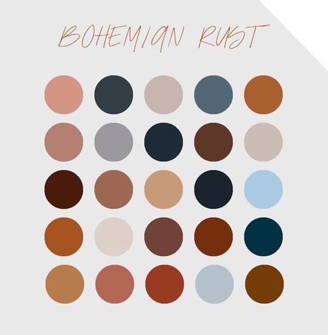 Color Palette for Procreate Boho Rust Color Swatches | Etsy Terracota Colour Pallete, Bohemian Color Scheme, Inspo Reference, Rust Color Schemes, Color Palette For Procreate, Digital Art Projects, Colour Pallets, Youth Room, Palette Design