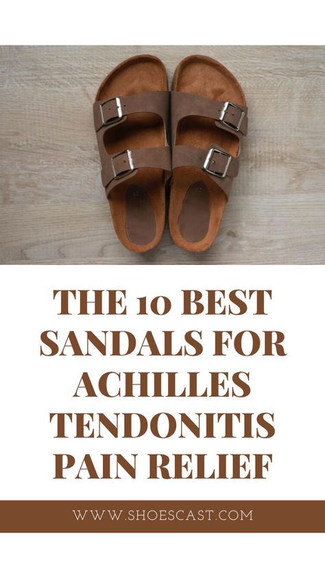 What’s worse than stepping out of your apartment looking like a hobo and catching a glimpse of your ex approaching you? Suffering from a deep pain along the back of the heel known as Achilles tendonitis, there’s no question about that. But with the right sandals for Achilles tendonitis, you can chase the pain away (and perhaps your ex, too). #shoecast #Shoes #ShoeLove #ShoeStyle #ShoeAddict #FashionShoes #Footwear #ShoeObsession #Sneakers #HighHeels #Boots #FlatShoes #SandalSeason Achilles Tendinopathy, Achilles Pain, Highheels Boots, Heel Pain Relief, Achilles Tendon, Heel Pain, Shoe Obsession, Shoe Style, Back Pain