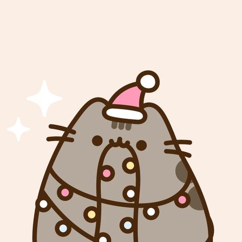 Pusheen on Instagram: ":3" Christmas Drawings Cute, Cute Christmas Pics, Pusheen Widgets, Pusheen Aesthetic, Pusheen Pfp, Pusheen Winter, Cute Christmas Pfp, Christmas Wallpaper Cute, Kawaii Pusheen