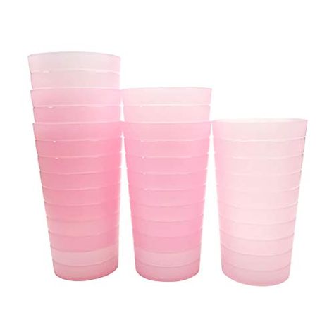 Plastic Drinking Glasses, Personalized Whiskey Glass, Iced Tea Glasses, Plastic Glasses, Pink Cups, White Wine Glasses, Tea Glasses, Plastic Tumblers, Pink Kitchen