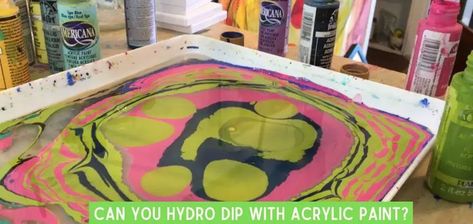 Can you hydro dip with acrylic paint? You can use acrylic paints to create interesting and gorgeous designs with the hydro dip technique. Paint In Water Dip, Hydro Painting Diy, Acrylic Dip Painting, How To Hydro Dip With Acrylic Paint, Dip Paint Diy, Paint Dipping Diy, Water Dipping Art, Hydro Dipping Diy Acrylic Paint, Hydro Dipping Diy Spray Paint