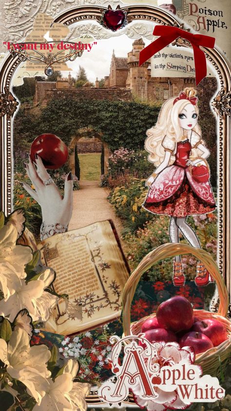 Apple White's aesthetic from Ever After High Ever After High Halloween, Apple Ever After High, Apple White Ever After High, Ever After High Apple White, Apple White, Ever After High, White Wallpaper, Halloween Wallpaper, White Aesthetic