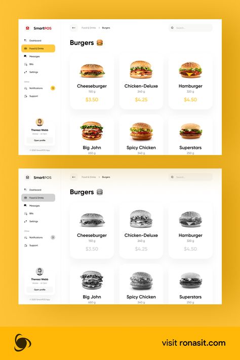 Point Of Sales Design, Web Menu Design, Point Of Sale Design, Product Card Ui, Pos System Design, Pos System, Kiosk Ui Design, App Side Menu Design, Grocery App Ui Design