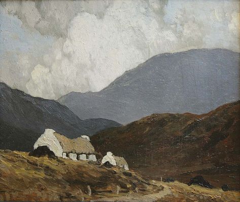 House In Ireland, Paul Henry Paintings, Burren Ireland, Ireland Scenery Landscapes, Irish Artists Paintings, Kyffin Williams, Ireland Painting, Paul Henry, Watercolor Ireland Landscape