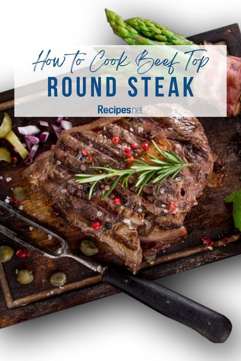 Beef Top Round Steak Made in Oven - How to Cook Recipe Round Steak In The Oven, Round Steak Marinade, Beef Round Steak Recipes, Top Round Steak Recipes, Top Round Roast Recipe, Beef Top Round Steak, Steak In The Oven, Healthy Pork Chop Recipes, Beef Round Steak