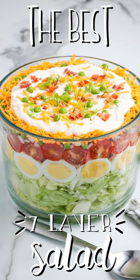 Layered Salad Pioneer Woman, 7 Layer Salad Dressing Mayo And Sugar, Overnight Salad Layered, Easter Salad Ideas, 7 Layer Salad Recipe Classic, 7 Layer Salad Dressing, 7 Layered Salad Recipe, Seven Layer Salad Dressing, Layer Salad Recipes