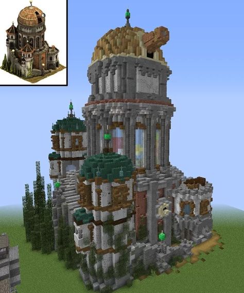 Minecraft Observatory, Building Minecraft, Minecraft Kingdom, Minecraft Steampunk, Minecraft Interior, Minecraft House Plans, Minecraft Castle, Minecraft Medieval, Cute Minecraft Houses