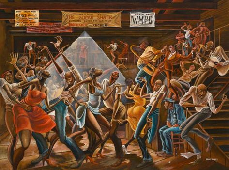 Buyer says he 'stole' artist Ernie Barnes' masterpiece despite paying 76 times the pre-auction estimate of $200,000 for the spectacularly jubilant work. Ernie Barnes, Andreas Gursky, Alma Thomas, African American Museum, Sugar Shack, Marvin Gaye, Jean Michel Basquiat, Man Ray, Black Artists