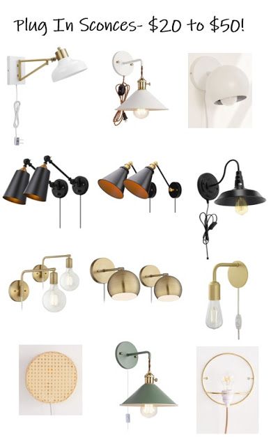 Plug In Sconces Starting at Just $20 Over Bed Sconces, Scones By Bed, Wall Sconces Plug In, Scone Lights Wall Sconces Bedroom, Plugin Wall Sconces, Plug In Sconces Next To Bed, Bedroom Sconces Bedside, Feng Shui Bedroom Ideas, Bedroom Sconces