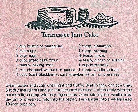 Tennessee Strawberry Jam Cake, Tennessee Jam Cake, Tennessee Jam Cake Recipe, Southern Jam Cake, Old Fashioned Jam Cake Recipe, Tennessee Recipes, Strawberry Jam Cake, Blackberry Jam Cake, Old School Desserts