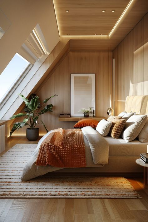 29 Attic Bedroom Ideas for a Cozy and Unique Space - My Elegant Home Modern Bungalow Bedroom, Attic Dining Room, Industrial Attic, Cozy Attic Bedroom, Small Attic Bedroom, Attic Bedroom Ideas, Master Suite Design, Loft Extension, Bedroom Eclectic