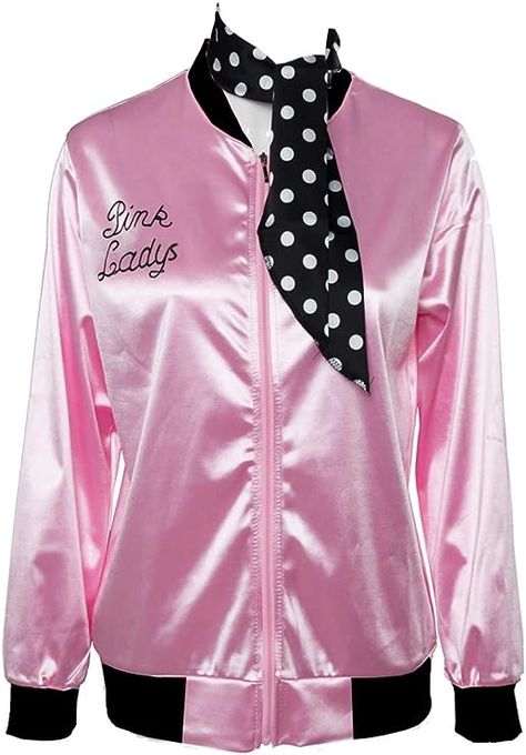 50s Ladys Pink Satin Jacket Halloween Cosplay Costume Pink Jacket with Neck Scarf This pin contains and affiliate link. 50's| Halloween outfit |grease | grease lightening | pink ladies |Party inspiration |party costume | dress up party | 50's dancing| | rizzo |Pink Jacket |pokadot scalf| Cosplay |Birthday outfit |50th Birthday outfit Pink Ladies Grease, Pink Ladies Jacket, Fancy Dress Halloween Costumes, Retro Jacket, Satin Jacket, Satin Jackets, Pink Jacket, Neck Scarf, Halloween Cosplay