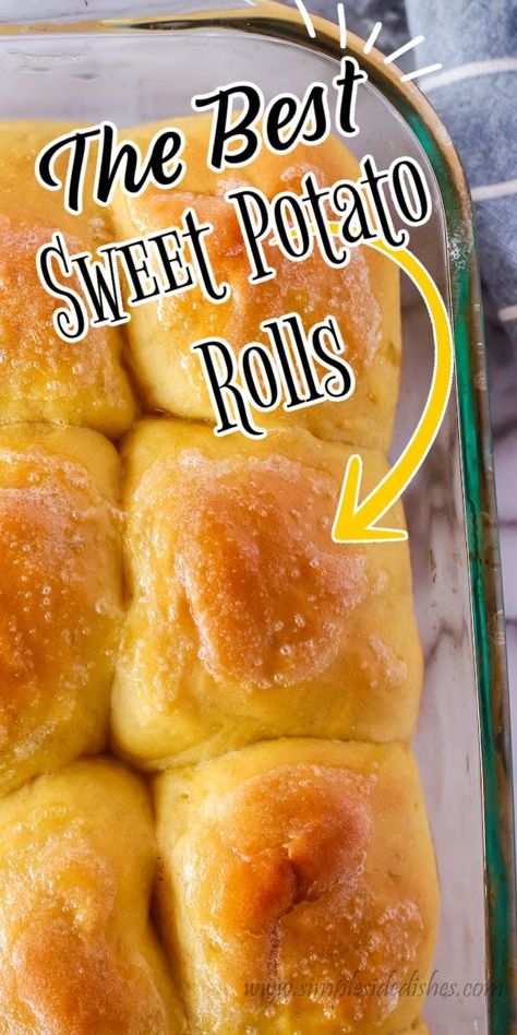 Sweet Potato Rolls Recipe, Potato Dinner Rolls, Savoury Pastry, Potato Buns, Sweet Potato Rolls, Sweet Potato Cornbread, Sweet Potato Dinner, Savory Breads, Canning Sweet Potatoes