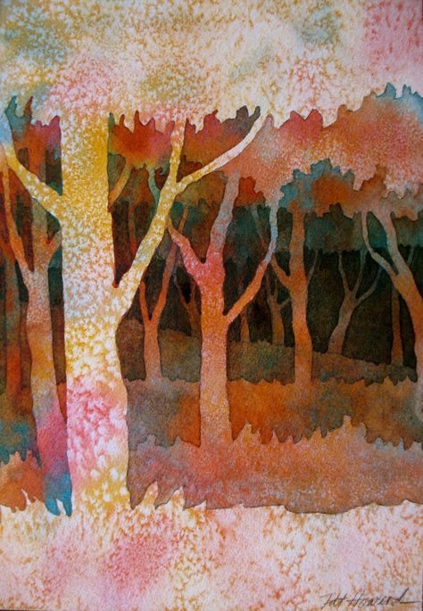 Watercolor Project:  Negative Painting of Trees Negative Watercolor, Painting Of Trees, Watercolor Negative Painting, Negative Painting, Watercolor Workshop, Space Painting, Watercolor Lessons, Watercolor Projects, Watercolor Tutorials