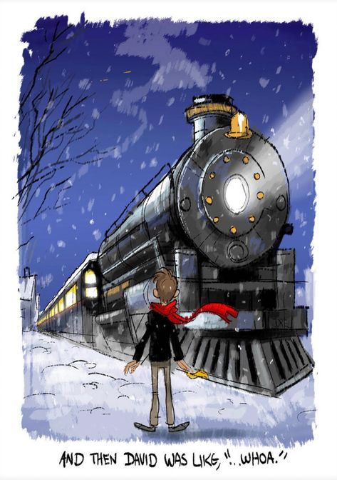 Polar Express Train Drawing, Polar Express Fanart, Polar Express Window Painting, Polar Express Illustration, Train Drawing Kids, Polar Express Drawing, Polar Express Painting, Polar Express Art, Polar Express Coloring Pages