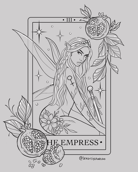 Women Tarot Card Tattoo, Sims 4 Tarot Cards, Empress Card Tattoo, The Empress Tarot Tattoo Ideas, Tarot Empress Tattoo, The Emperor Tarot Tattoo, Leo Tarot Card Tattoo, Aquarius Tarot Card Tattoo, Emperor Tarot Tattoo