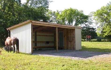 Horse Stable Attached To House, Horse Run In Shelter, Horse Shelters, Feed Room, Horse Shed, Livestock Barn, Diy Horse Barn, Small Barns, Loafing Shed