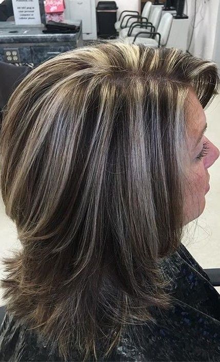 Chunky Blonde Highlights, Rambut Brunette, Frosted Hair, Long Shag, Chunky Highlights, Hair Highlights And Lowlights, Dark Hair With Highlights, Brown Hair With Blonde Highlights, Blending Gray Hair