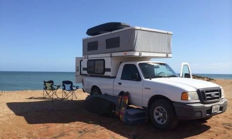 Small Lightweight Truck Campers | The Ranger Pickup came in Regular Cab and Super Cab (extended cab ... Lightweight Truck Campers, Ford Ranger Camper, Small Truck Camper, Slide In Truck Campers, Pop Up Truck Campers, Small Pickups, Camper Tops, Overland Truck, Tent Campers