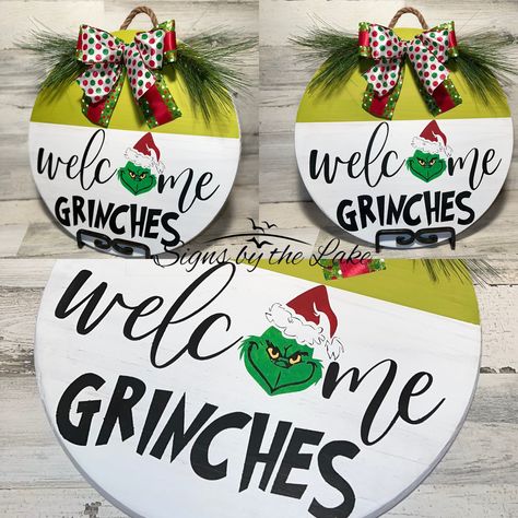 Christmas Circle Wood Signs Grinch, The Grinch Signs Diy, Round Grinch Door Hanger, Grinch Door Hanger Round, Grinch Circle Sign, The Grinch Door Hanger, Grinch Christmas Door Hanger, Grinch Door Sign Diy, Merry Grinchmas Door Hanger