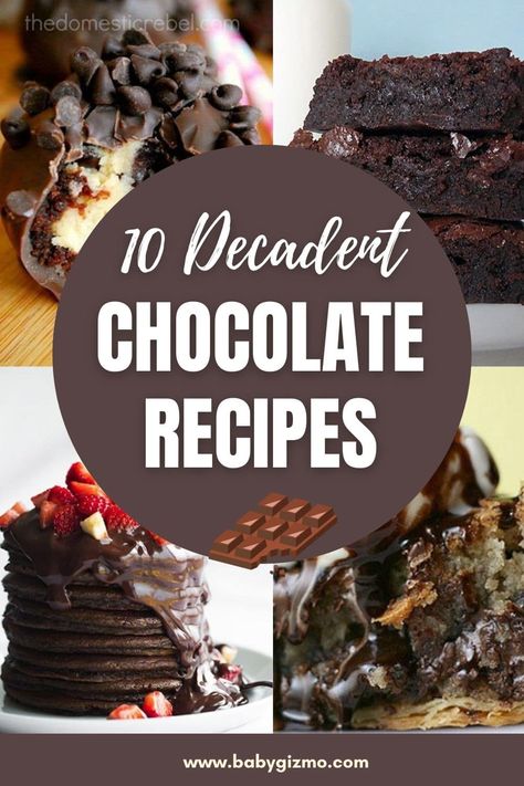 Ten Decadent Chocolate Recipes Bakers Chocolate Recipes, International Chocolate Day, Dark Chocolate Recipes, Bakers Chocolate, Best Chocolate Desserts, Easy Chocolate Desserts, Homemade Dinner Recipes, Chocolate Day, Unsweetened Chocolate