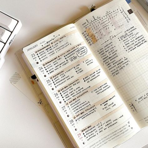 How To Planner, Hobonichi Weeks Aesthetic, How To Use A Planner, Hobonichi Planner Weeks, Weekly Planner Inspiration, Hobonichi Aesthetic, Hobonichi Weeks Setup, School Planner Aesthetic, Hobonichi Weeks Layout Ideas