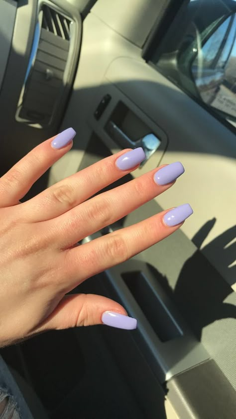 Simple Nails One Color Summer, Nail Ideas 1 Color, Short Nails Ideas Plain, Periwinkle Nails Coffin, Acrylic Nail Plain Color, Gel Nails Ideas Short Solid Color, Summer Plain Acrylic Nails, Simple Nail Ideas One Color, Plain Nails For Summer