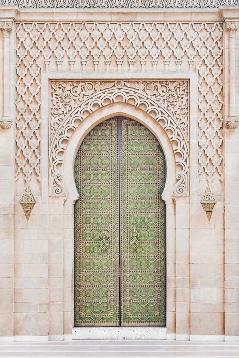 The Moroccan Green Door by Henrike Schenk on Artfully Walls | Artfully Walls Morrocan Doors, Moroccan Arch, Moroccan Green, Boho Door, Moroccan Doors, Moroccan Door, Moroccan Print, Moroccan Wall, Artfully Walls