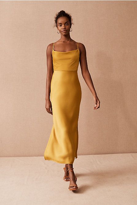 Home - Bridesmaids & Bridal Party - Bridesmaid Dresses - Orange & Yellow - BHLDN Yellow Elegant Dress, Mustard Bridesmaid Dresses, Mustard Yellow Bridesmaid Dress, Silk Bridesmaid Dresses, Mustard Yellow Dresses, 2019 Style, Brides Babes, Yellow Bridesmaid Dresses, Yellow Bridesmaids