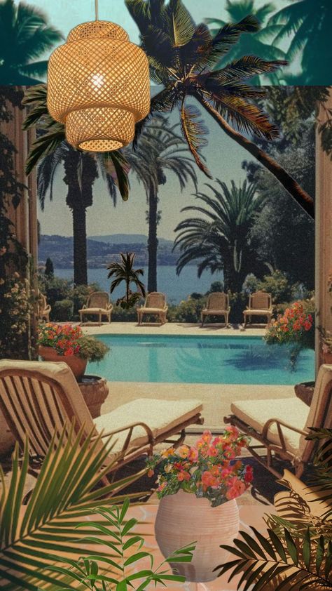 #vintage #pool #patio #decor #tropical 1920s Pool Party, Old Money Tropical Aesthetic, Vintage Tiki Party, Vintage Miami Aesthetic, Vintage Pool Aesthetic, Vintage Tropical Aesthetic, Thailand Party, Pool Patio Decor, Art Deco Pool