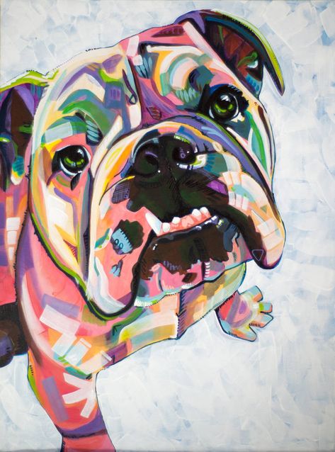 English Bulldog Painting, English Bulldog Art, Bulldog Painting, Bulldog Tshirt, Bulldog Tattoo, Bulldog Print, Bulldog Art, British Bulldog, Image 3d