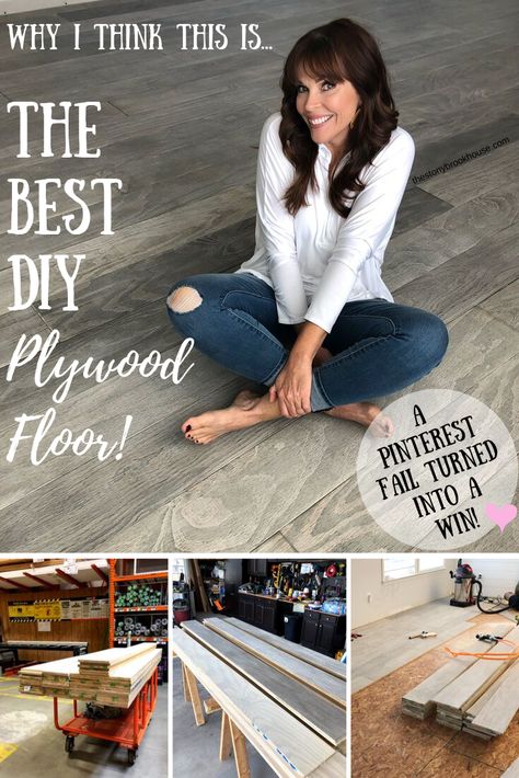 The Best DIY Plywood Floor - A Pinterest Fail Turned Into A Win! Easy Flooring Ideas Diy, Painted Plywood Floors Diy, Shed Floor Covering Ideas, Burnt Plywood Floor, Cabin Floors, Plywood Flooring Diy, Plywood Plank Flooring, Plywood Floors, Diy Wood Floors