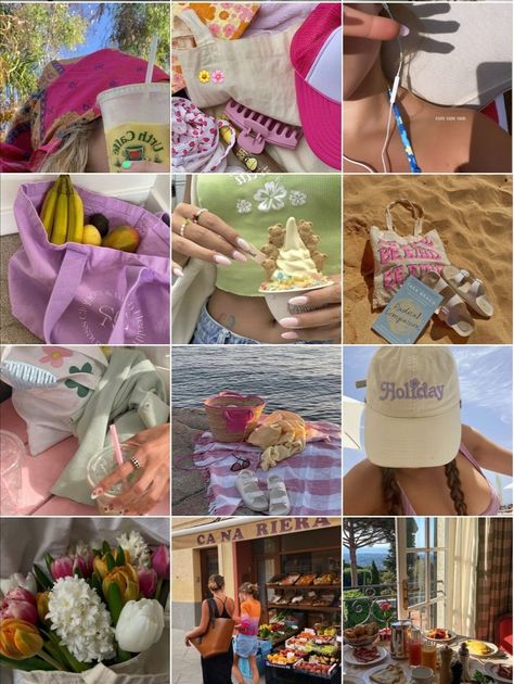 Pop Of Color Instagram Feed, Fun Instagram Aesthetic, Summer Content Ideas Instagram, Mood Board Instagram Feed, Cool Insta Feed Ideas, Aesthetic Instagram Feed Colorful, Summer Feed Instagram Ideas, Instagram Colorful Feed, Girly Instagram Feed