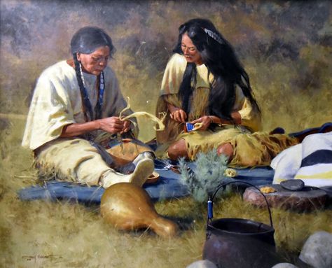 The Ways of Old by Gary Niblett kp Native American Face Paint, Canadian Indigenous, American Indian Artwork, Native American Woman, Canadian Women, Native American Paintings, Native American Images, Native American Pictures, Native American Artwork