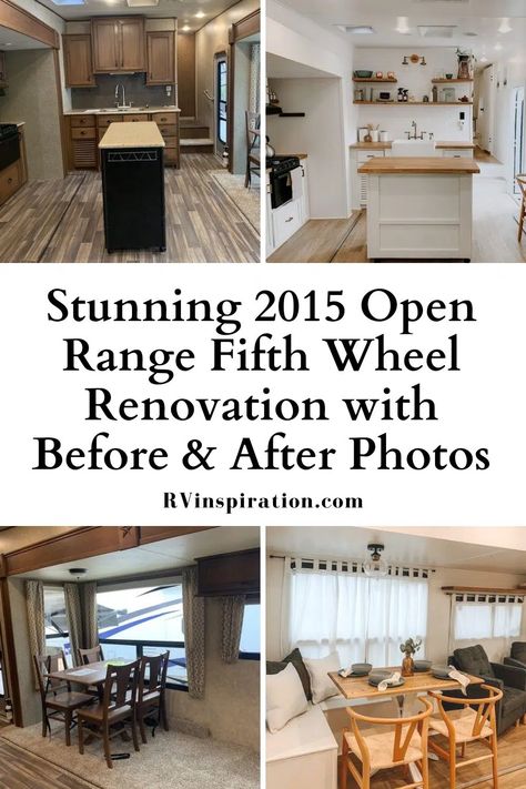 Stunning 2015 Open Range Fifth Wheel Renovation Process and Photos | RV Inspiration Montana Rv Remodel, Fifth Wheel Makeover, Renovated Fifth Wheel, Fifth Wheel Remodel Before And After, Rv Makeover Before And After, Rv Light Fixture Makeover, Rv Rebuild, Rv Light Fixtures, Rv Lighting Fixtures