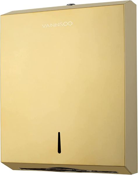 Amazon.com: VANNSOO Paper Towel Dispenser, Commercial Stainless Steel Tri-fold / Multi-fold / C-Fold Paper Towel Holder Wall Mount Key (Gold) : Industrial & Scientific Commercial Paper Towel Dispenser, Folded Paper Towels, Paper Hand Towels, Paper Towel Dispenser, Dental Office Decor, How To Fold Towels, Paper Dispenser, Drywall Screws, Towel Dispenser