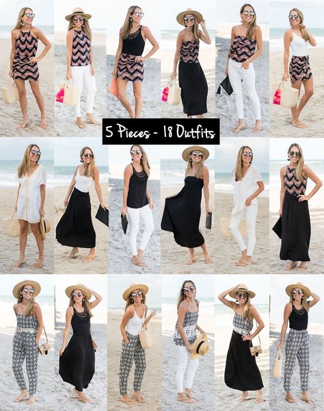 Mexico Capsule Wardrobe, Beach Capsule Wardrobe, Cabo Outfits, Cruise Wardrobe, 2 Piece Jumpsuit, Holiday Capsule Wardrobe, Nursing Gown, Pieces Outfits, Cruise Packing