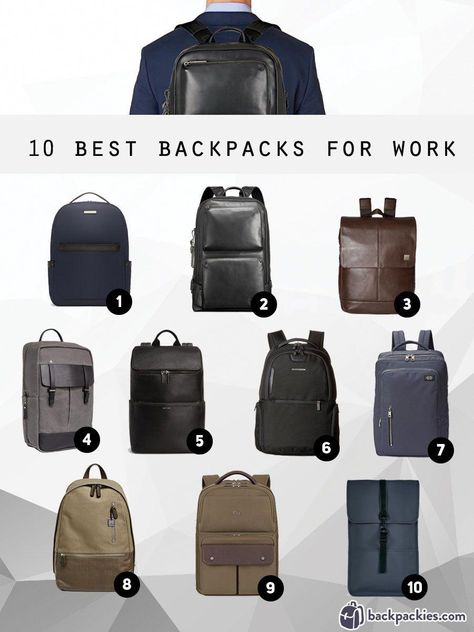 Our top 10 picks for the best backpacks for work that are professional yet  stylish. These men's backpacks can be worn with suits or in business casual  settings. #backpackingoutfits Business Casual Men Work, Mens Work Bags, Mens Designer Backpacks, Cool Backpacks For Men, Office Bags For Men, Mens Backpack Fashion, Office Backpack, Professional Backpack, Best Backpacks