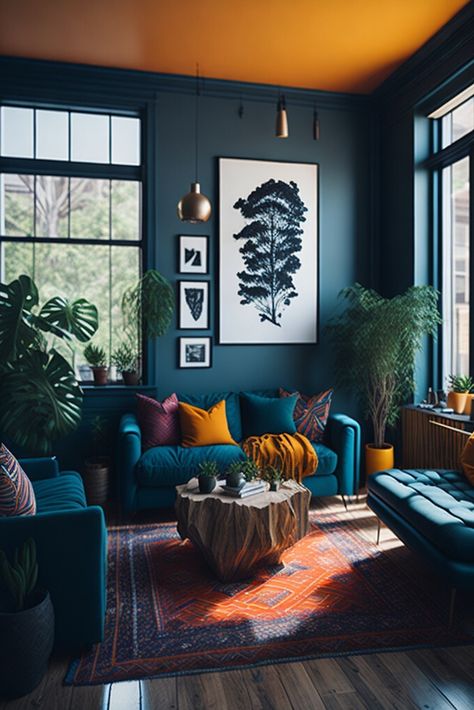 Quirky Living Room, Teal Living Rooms, Dark Living Rooms, Ideas Living Room, Home Decorating Ideas, Decoration Inspiration, Living Room Inspo, Decor Living Room, Dream House Decor