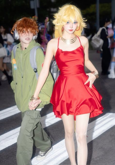 panty and brief cos by miccostumes Panty And Brief, Panty And Stocking Anime, Hands On Hips, People Poses, Girl Braids, Kraf Diy, Cosplay Characters, Poses References, Cute Cosplay