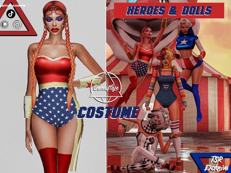 Sims 4 Costumes, Sims 4 Halloween Costumes, Sims Halloween Costume, Sims Halloween, Sims Fits, Sims Costume, Sims 4 Seasons, Superhero Costumes Female, Cc Clothing