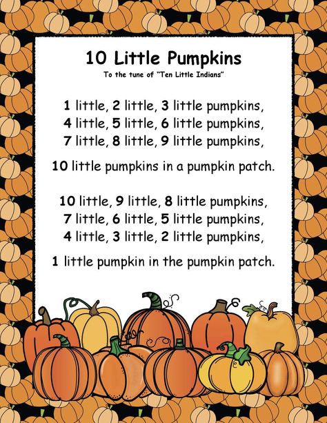 Pumpkins Songs Preschool, I’m A Little Pumpkin Song, Autumn Songs Preschool, Gross Motor Pumpkin Activities, Pumpkin Fingerplays, Pumpkin Songs For Kids, Pumpkin Activities For Infants, Pumpkin Anchor Chart Kindergarten, Pumpkin Songs Preschool