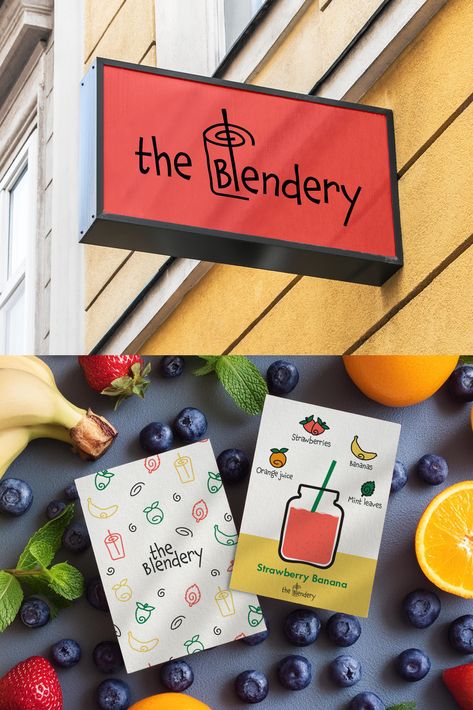 Discover the vibrant visual identity of The Blendery, a smoothie brand. I created a logo, color palette, and brand pattern design that features simple fruit illustrations that capture the essence of freshness. 

Franzi Speer | Graphic Design | Pattern Design | Mockups Smoothie Branding, Smoothie Logo, Smoothie Brand, Brand Pattern Design, Logo Colours, Logo Color Palette, Brand Pattern, Cup Logo, Smoothie Bar