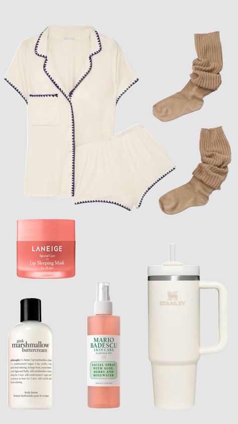 #laneige #mariobadescu #pajamas #sleep #nighttime #nighttimeroutine Laneige Lip Mask, Sleep Outfit, Night Time Outfits, Laneige Lip, Nighttime Routine, Night Time Routine, Mario Badescu, Lip Mask, Stanley Cup